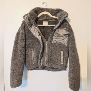 Mushroom Brown Abercrombie Teddy Jacket, Small